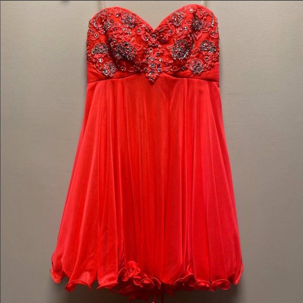 Orange mini party dress